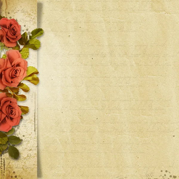 Oude rozen op vintage achtergrond — Stockfoto