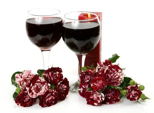 Вино і троянди — стокове фото