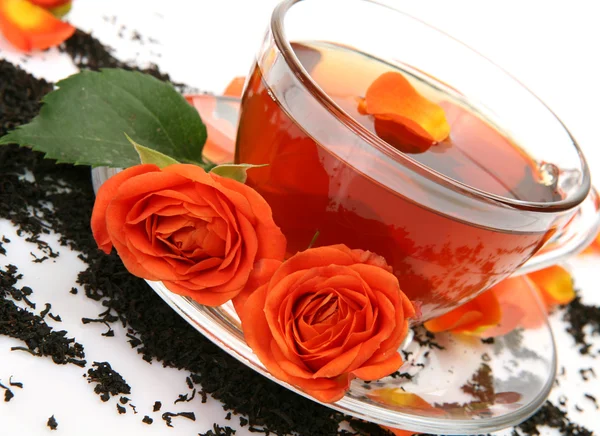 Tea és a rózsa — Stock Fotó