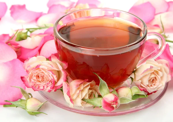 Чай і троянди — стокове фото