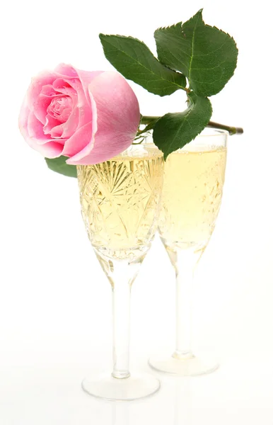 Wijn en rose — Stockfoto