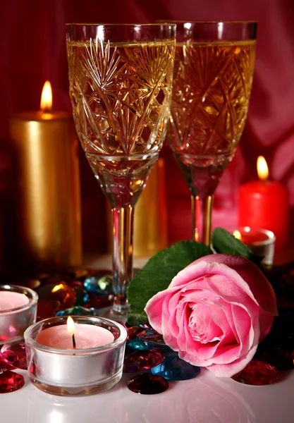 와인과 촛불 — 스톡 사진