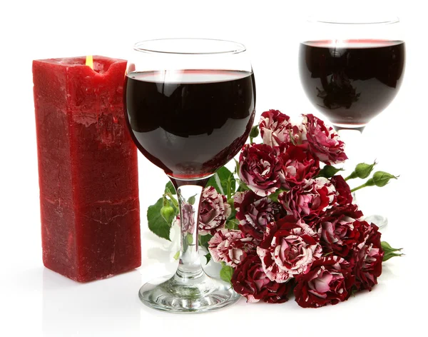 Wein und Rosen — Stockfoto