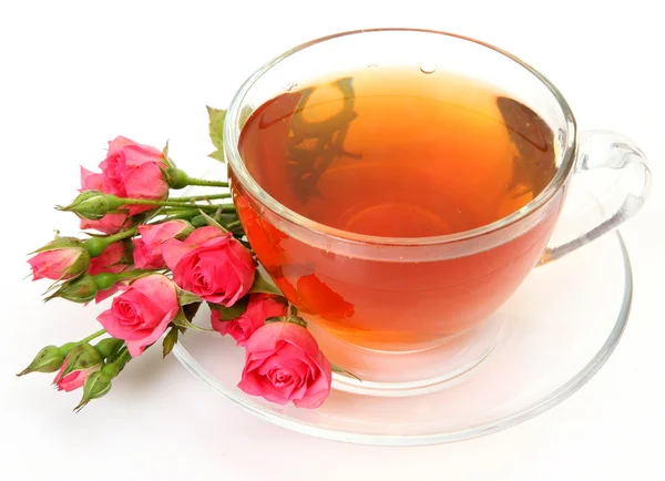 お茶とバラ — ストック写真