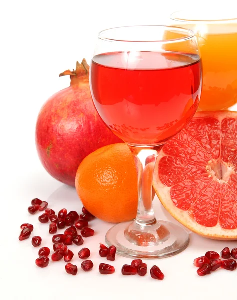 Ώριμα φρούτα και χυμό Εικόνα Αρχείου