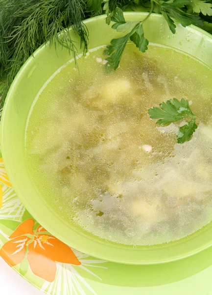 Суп с зеленью — стоковое фото