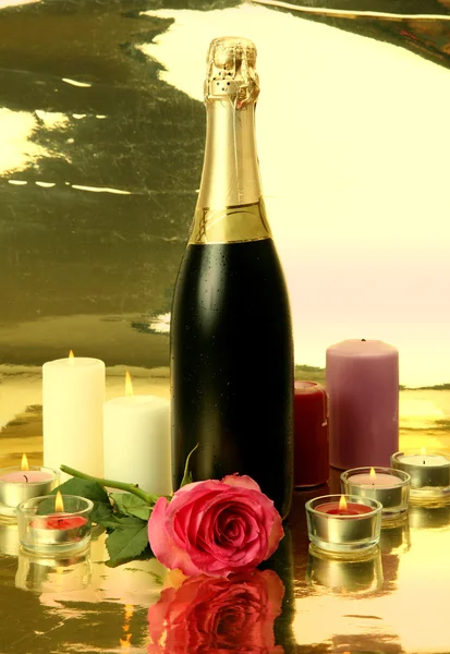 Vino e candele — Foto Stock