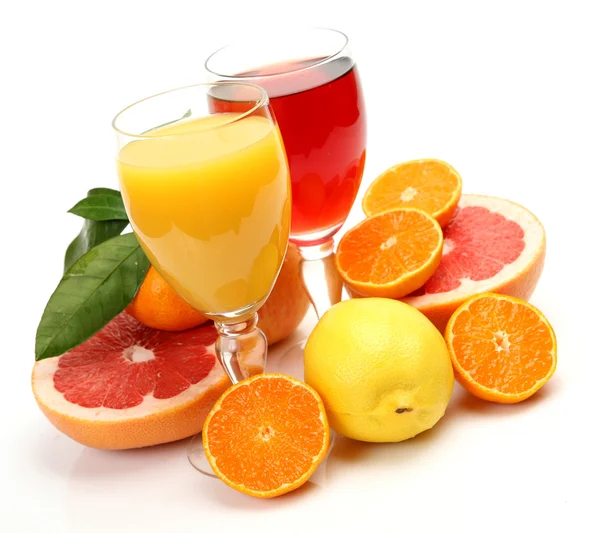 Спелые фрукты и сок Стоковая Картинка