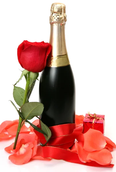 香槟和玫瑰 — 图库照片