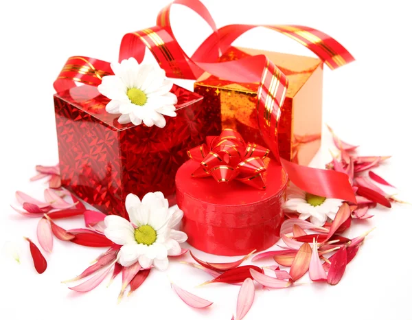 Gifts and flowers — Stock Photo, Image