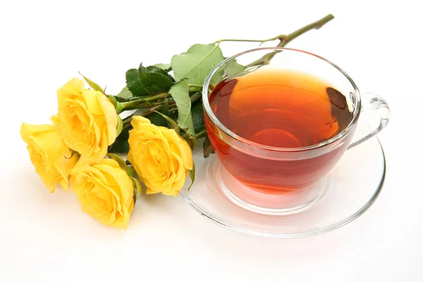 茶和玫瑰 — 图库照片