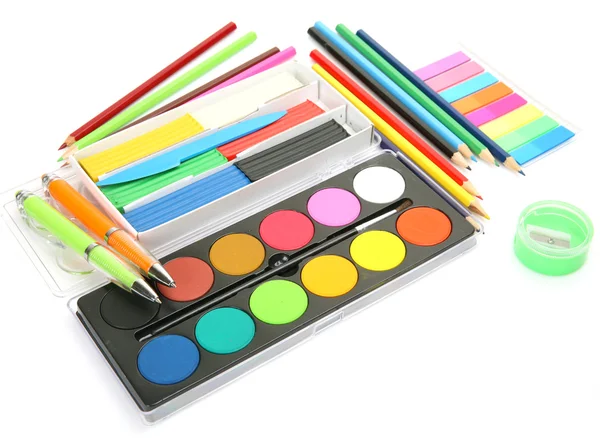 Farben und Bleistifte — Stockfoto