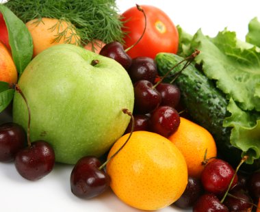 Ripe vegetables and fruit