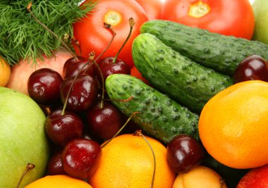 Ripe vegetables and fruit