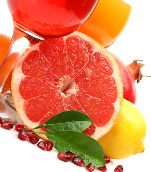 Frutta fresca e succo di frutta — Foto Stock