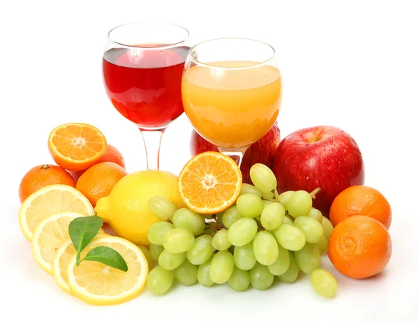 Fresh fruit and juice — Stock Photo, Image