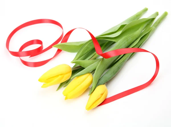 Gelbe Tulpen und Klebeband — Stockfoto