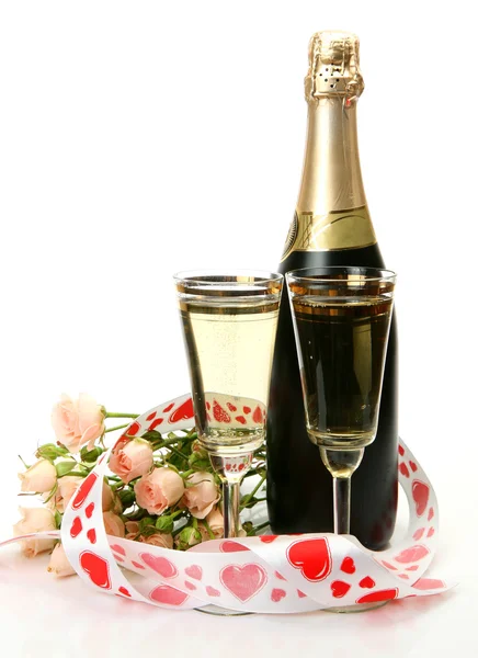 stock image Wine and roses