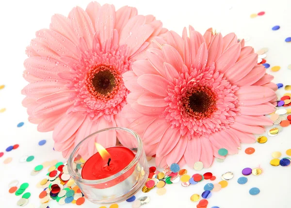 Blumen und Kerzen — Stockfoto