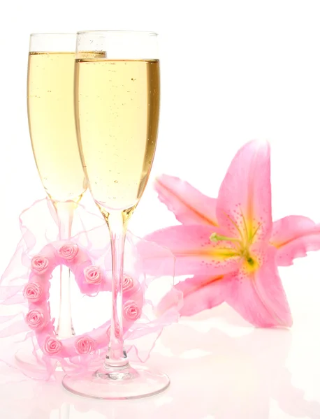 Şarap ve lily — Stok fotoğraf