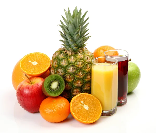 Frisk frukt og juice – stockfoto