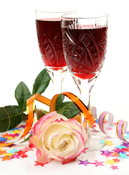 ワインと薔薇 — ストック写真