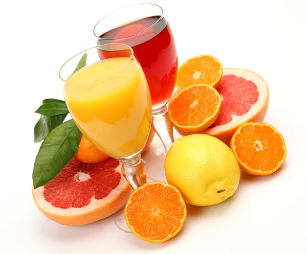 Frutas maduras y jugos Fotos De Stock