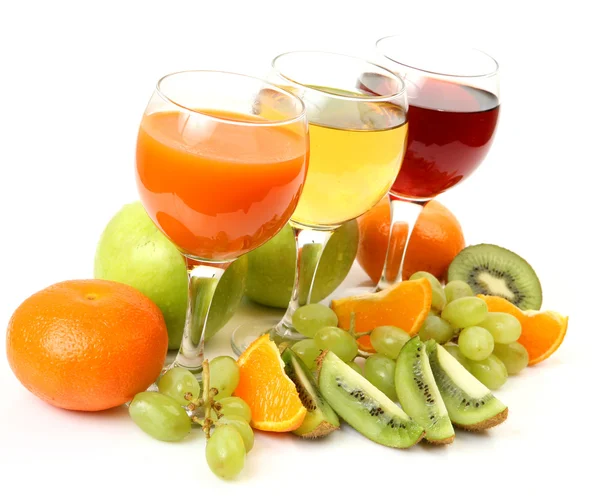 Świeże owoce i sok — Zdjęcie stockowe