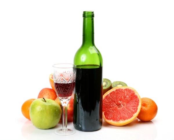 Mogen frukt och vin — Stockfoto