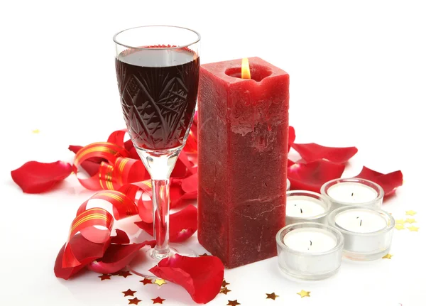 Wine and candles Stock Image