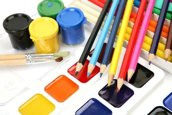 Paints and pencils Stock Photo