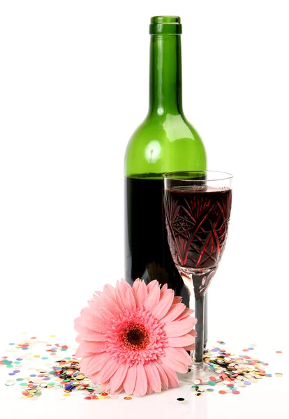 Wein und Blume — Stockfoto