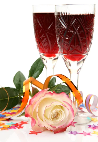 红酒和玫瑰 — 图库照片