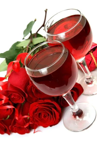 Wina i róż — Zdjęcie stockowe