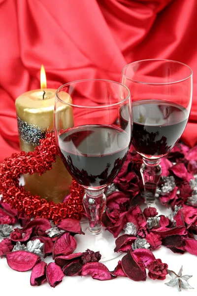 Вино і свічки — стокове фото