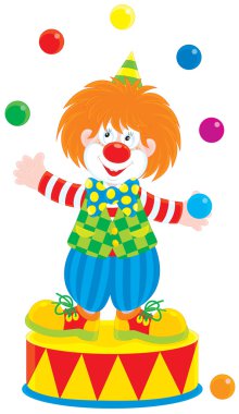 Circus clown juggler clipart