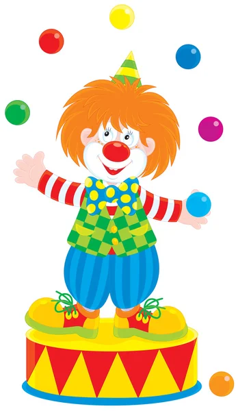 Circus clown juggler — Stock Vector