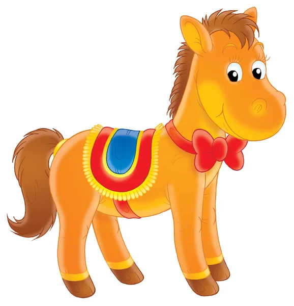 Pferd mit roter Schleife — Stockfoto