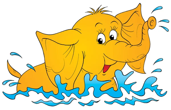 물에 있는 코끼리 — 스톡 사진