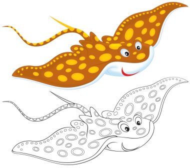 Ray swimming clipart