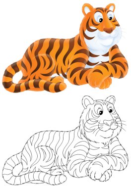 Tiger lying clipart