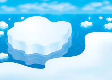 Ice floes in a polar sea clipart
