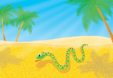 Snake in a desert clipart