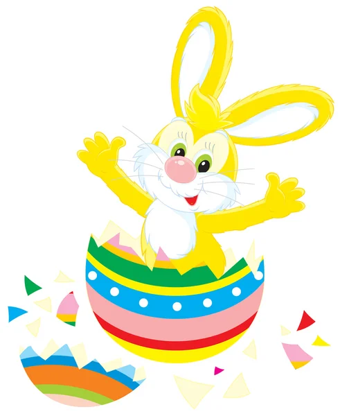 Húsvéti nyuszi és festett tojás — Stock Vector