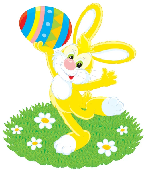 Conejo de Pascua y huevo pintado — Archivo Imágenes Vectoriales