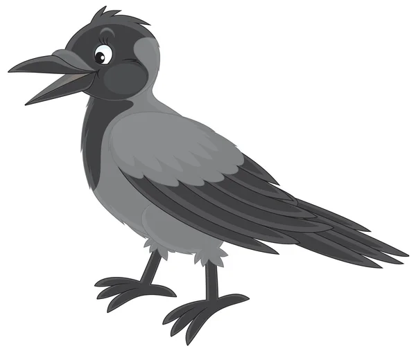 Schwarz-graue Krähe — Stockvektor