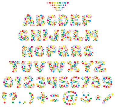 Multicolor font for children clipart