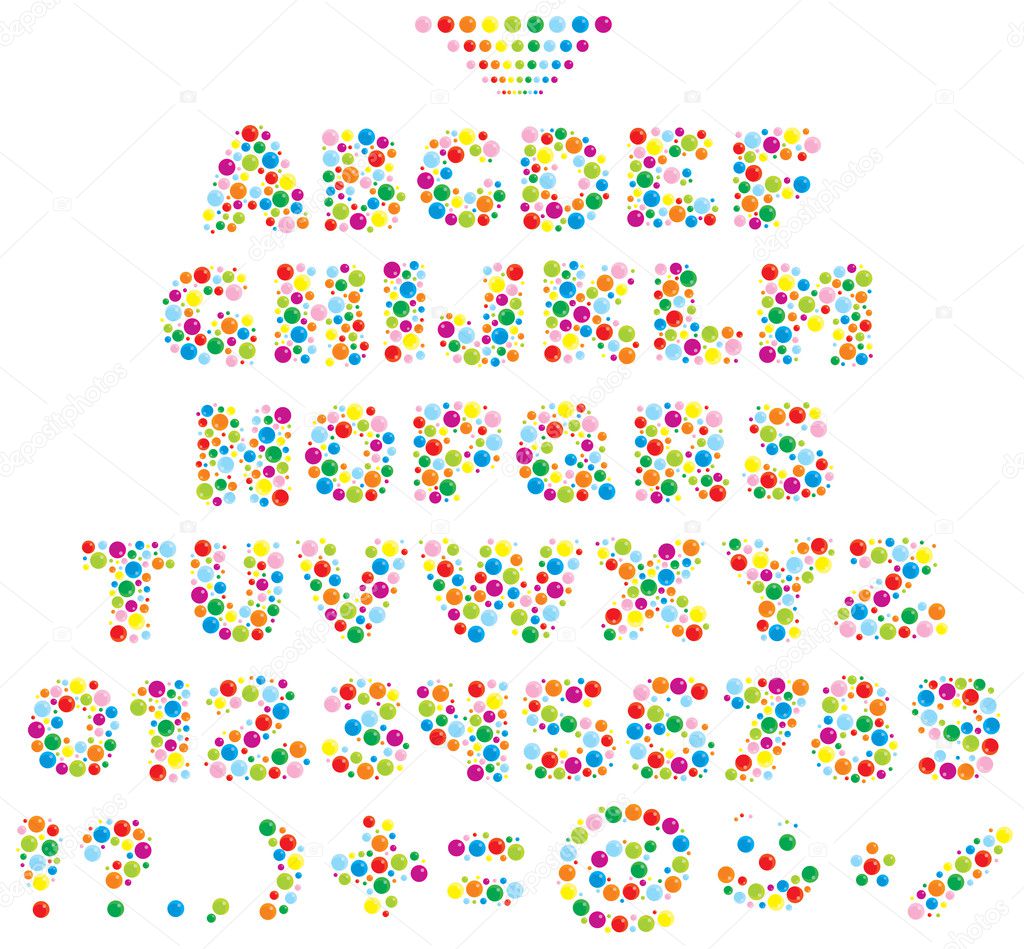 Multicolor font for children