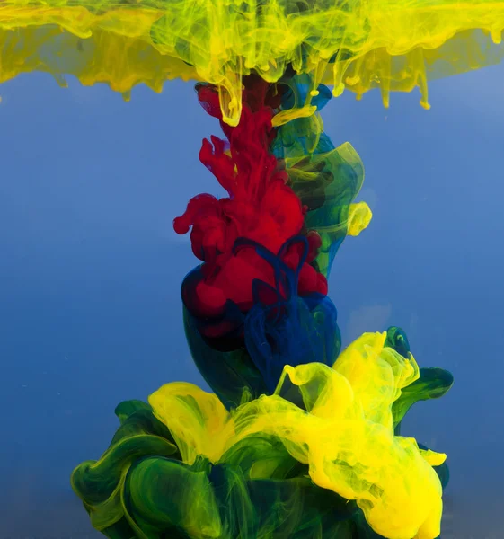 Colore spruzzi d'acqua — Foto Stock
