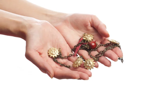 Bracelet in hand — Stock Photo, Image